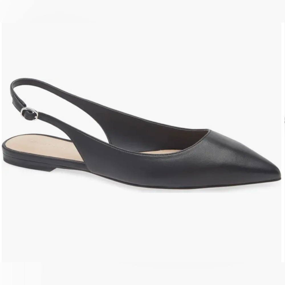 New Stuart Weitzman Mara Pointed Toe Slingback Flat size 6.5
